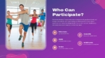 Zumba Wellness Program Who Can Participate PowerPoint and Google Slides