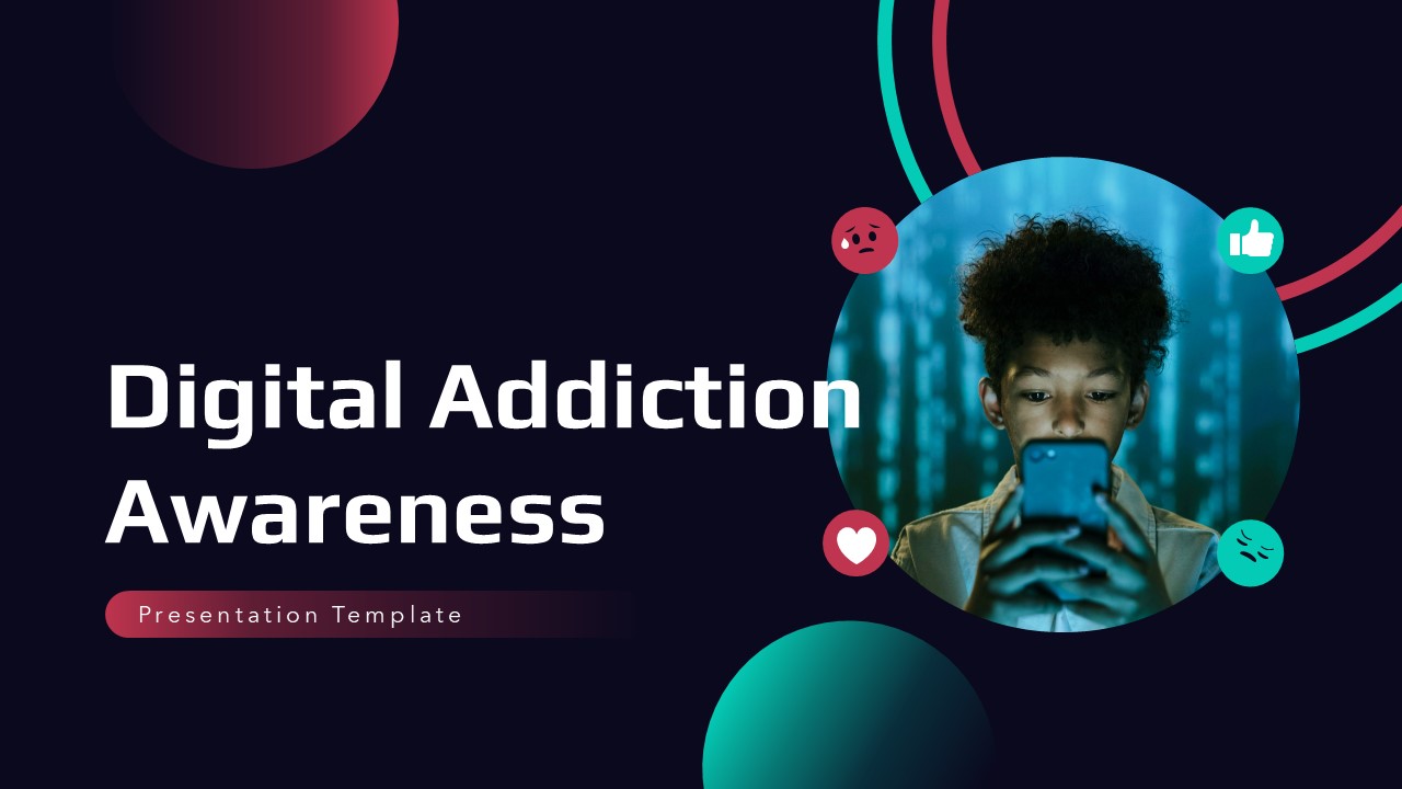 Digital Addiction Awareness Template for Google Slides PPT