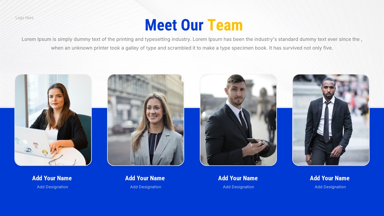 Meet Our Team General Purpose Business Template for PowerPoint and Google Slides