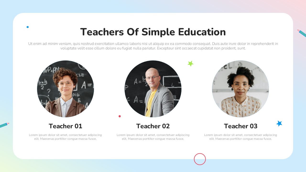 Teachers of Simple Education Template for PowerPoint and Google Slides