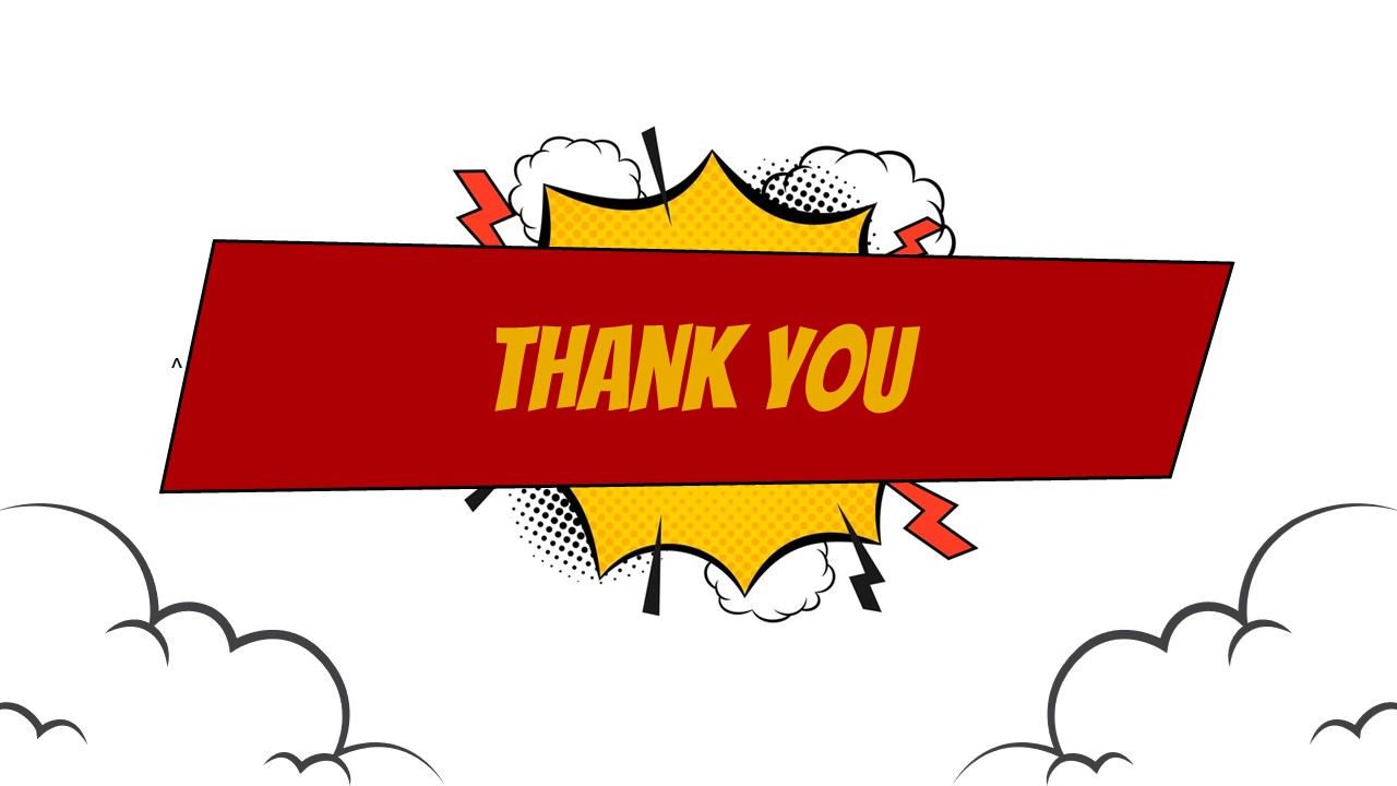 Thank You Slide Comic Book Style Template for PowerPoint and Google Slides
