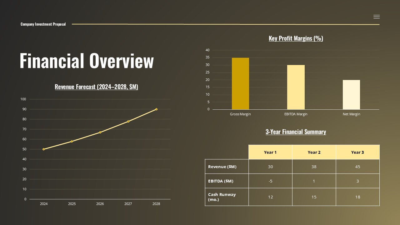 Financial Overview Company Investment Proposal PPT