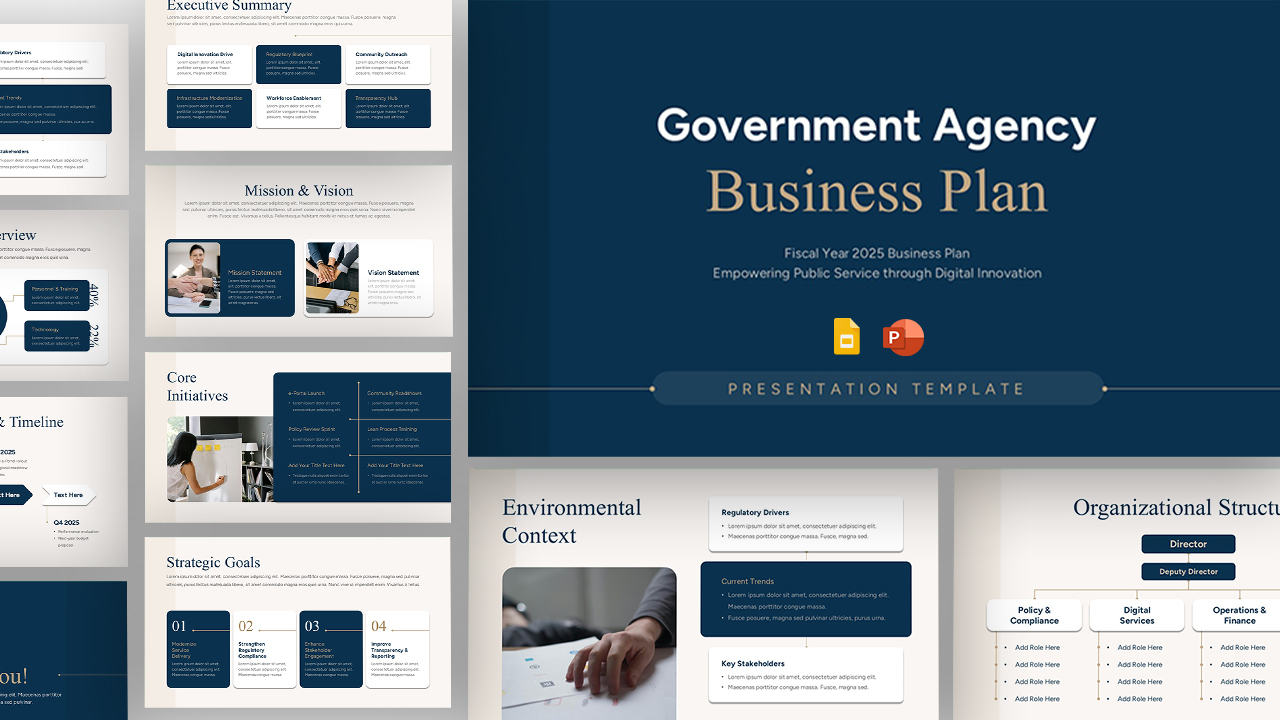 Government Agency Business Plan PPT Google Slides