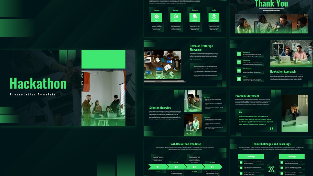 Hackathon Presentation PowerPoint and Google Slides Template