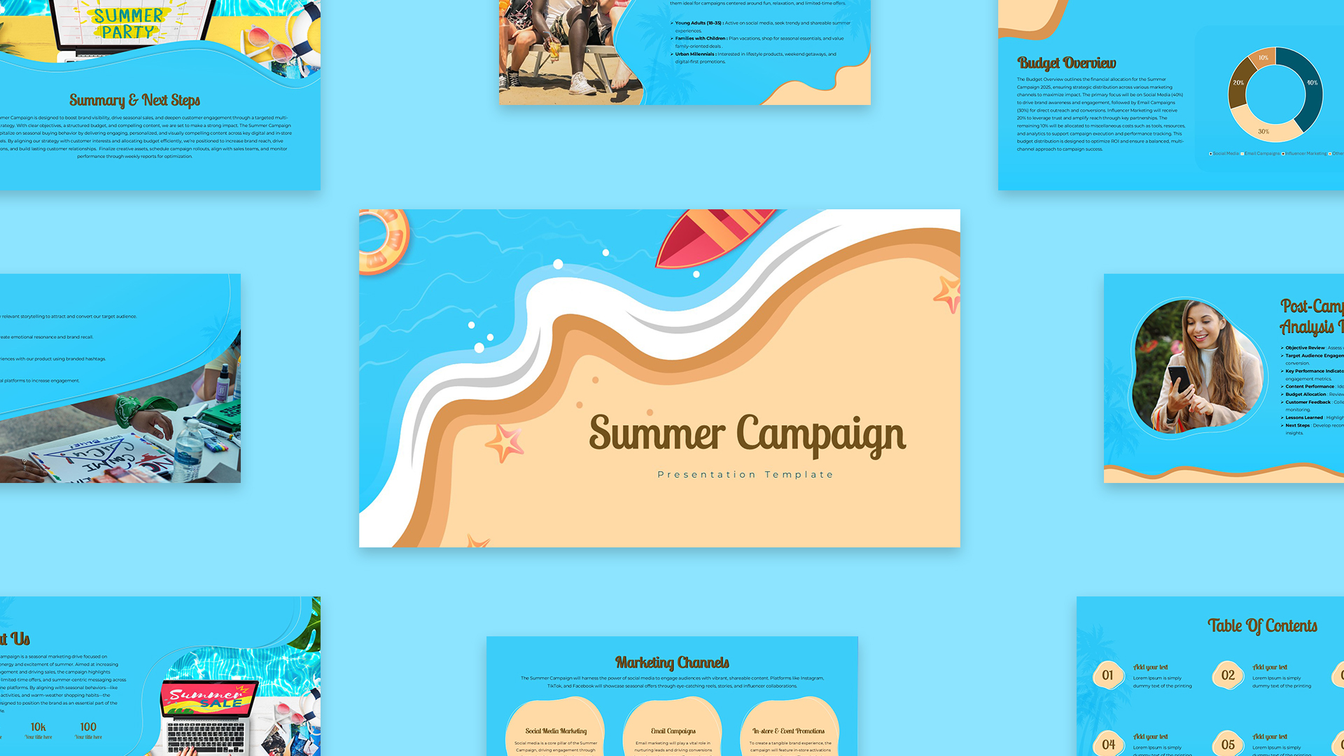 Summer Campaign Presentation Template for PowerPoint and Google Slides