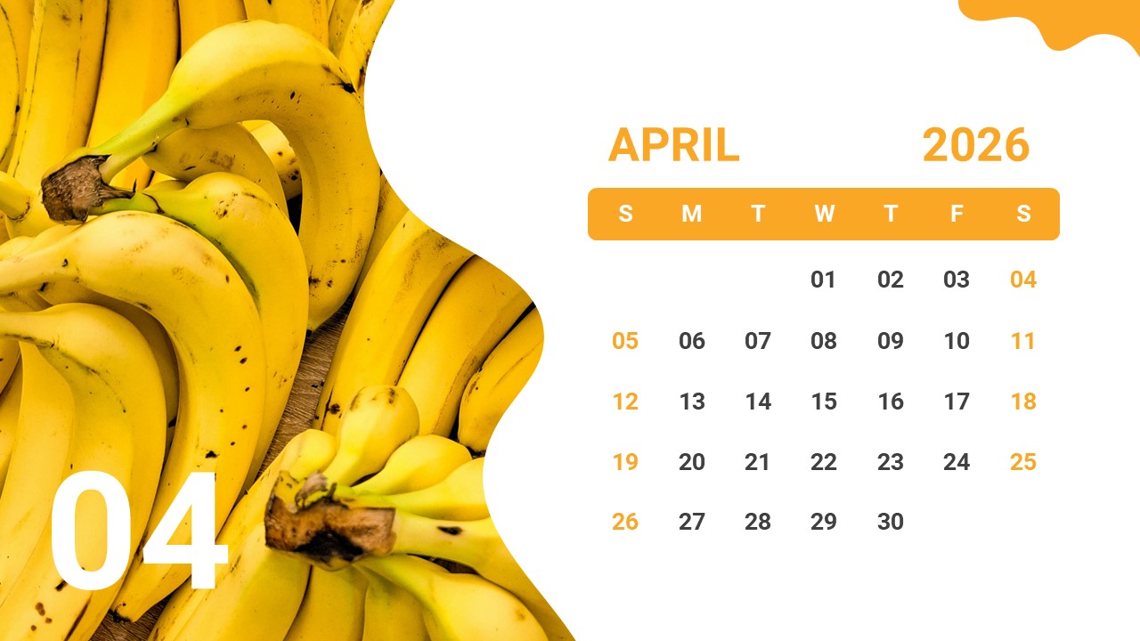2026 April Calendar Template for PowerPoint and Google Slides