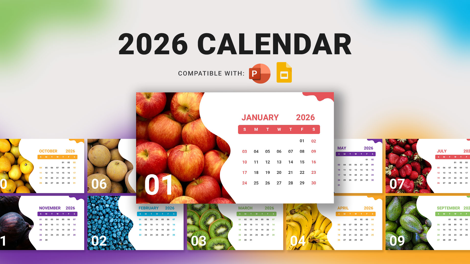 2026 Calendar Template for PowerPoint and Google Slides