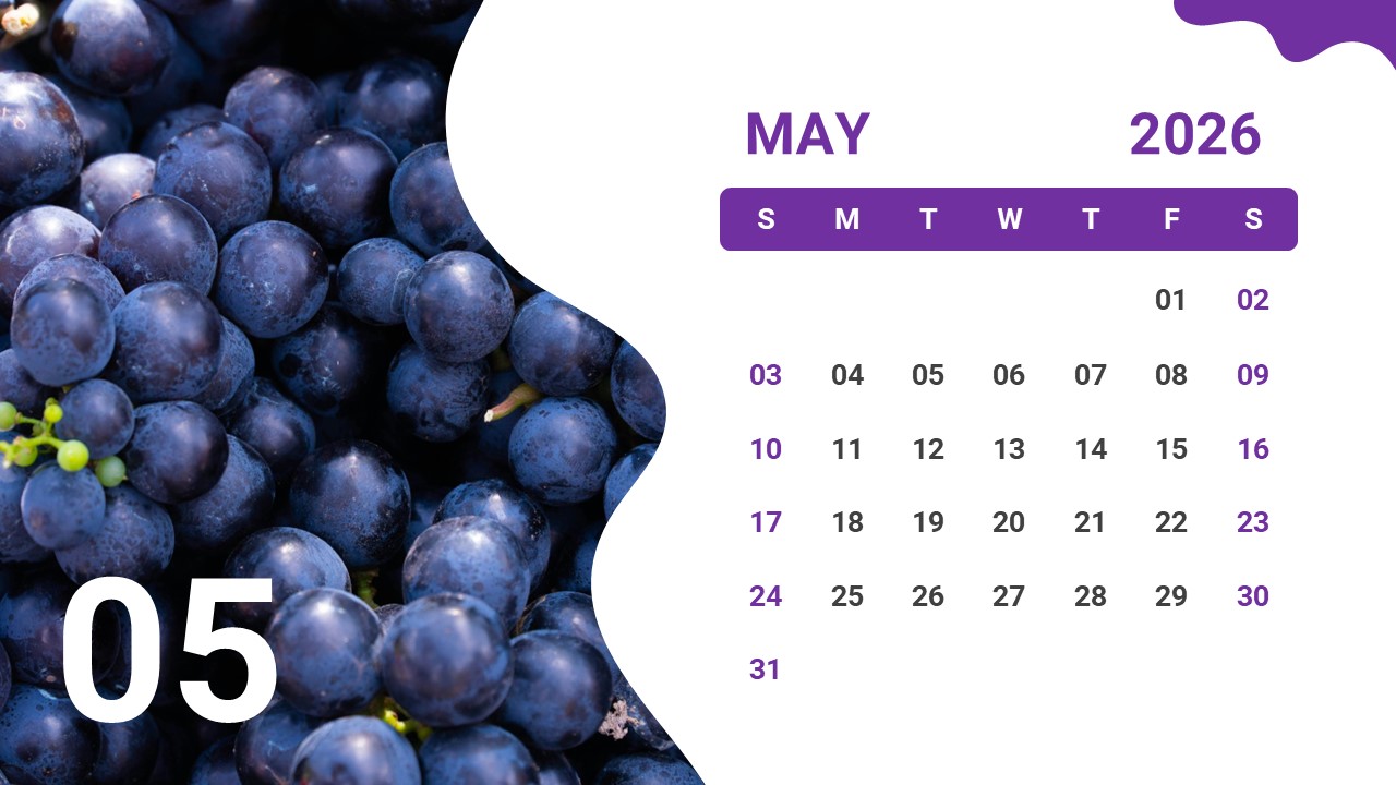 2026 May Calendar Template for PowerPoint and Google Slides