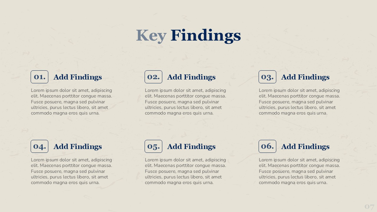Key Findings Labor Law PPT and Google Slides Template