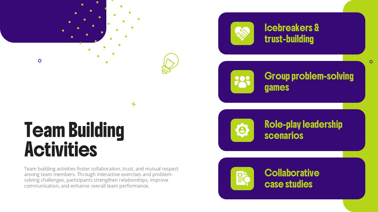 Team Building Activities PPT Google Slides