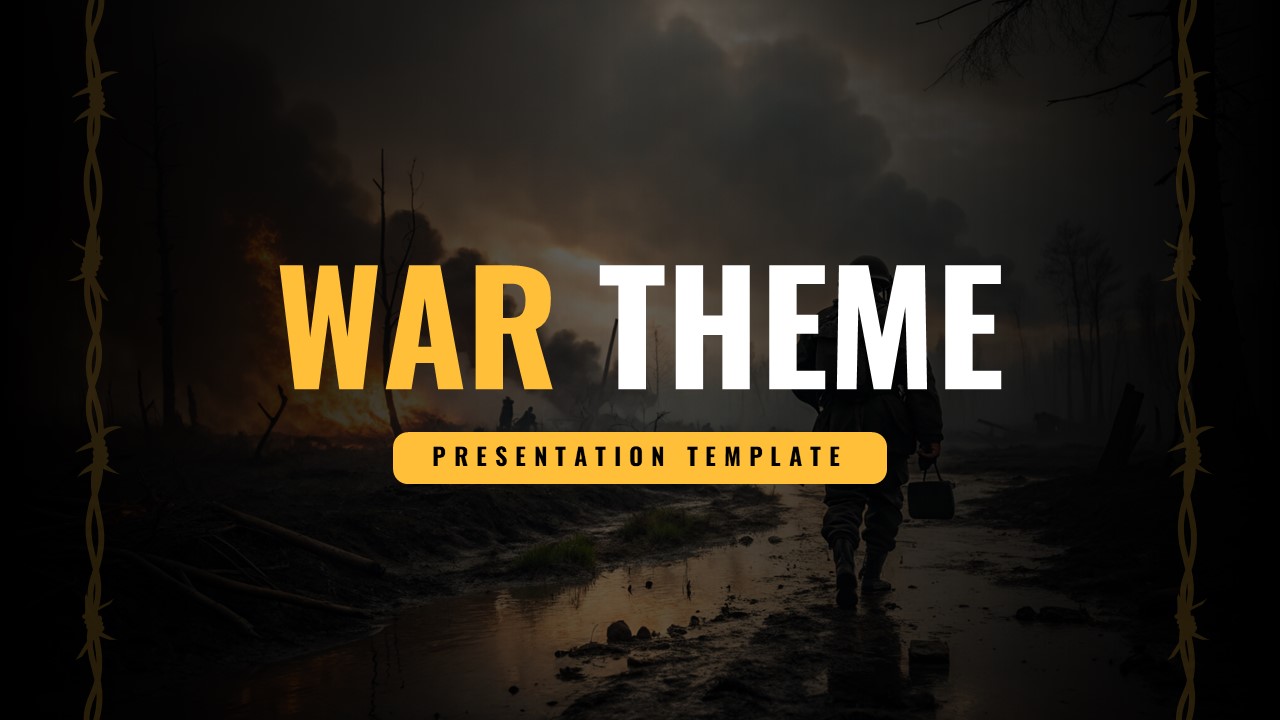 War Theme Presentation Template for Google Slides and PowerPoint