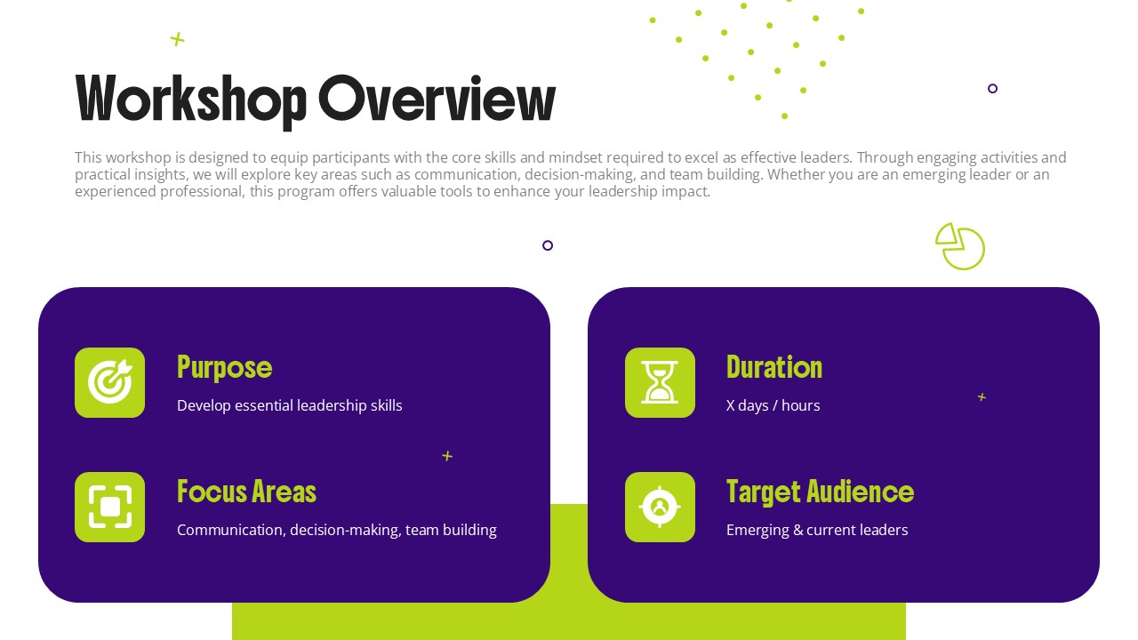 Workshop Overview Template PowerPoint Google Slides