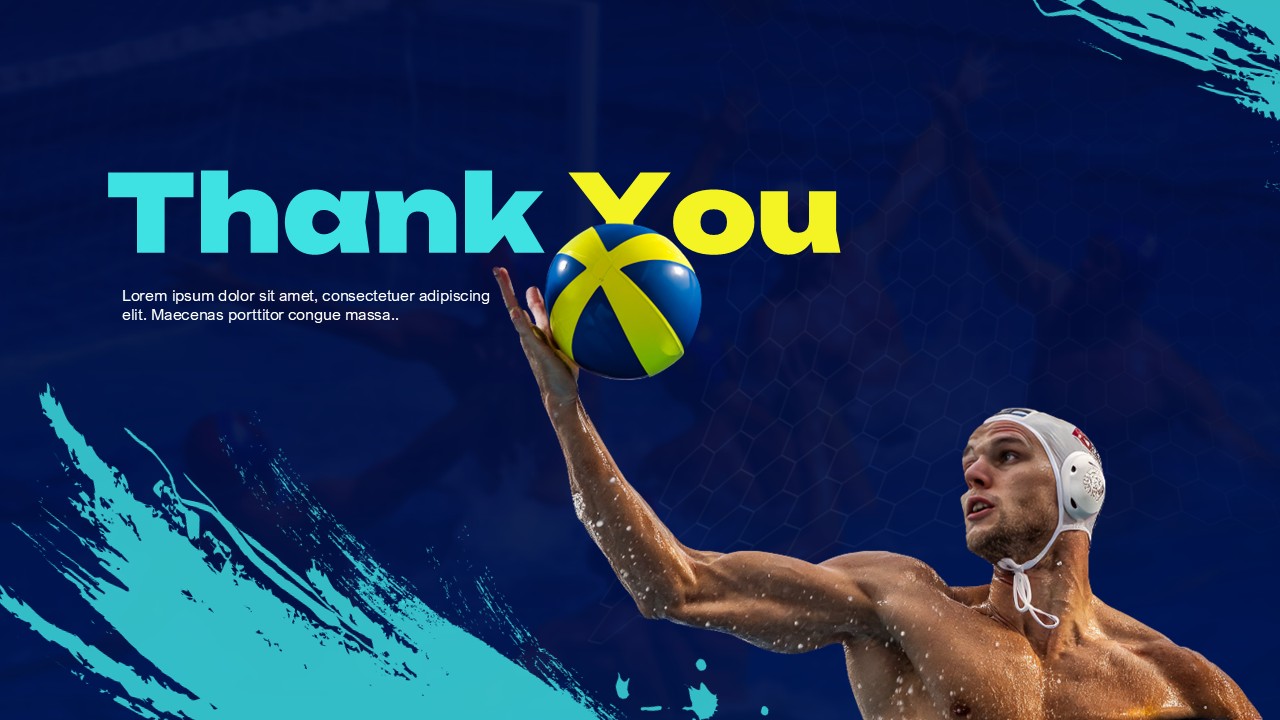 Thank You Water Polo Sports Club Template for PowerPoint and Google Slides