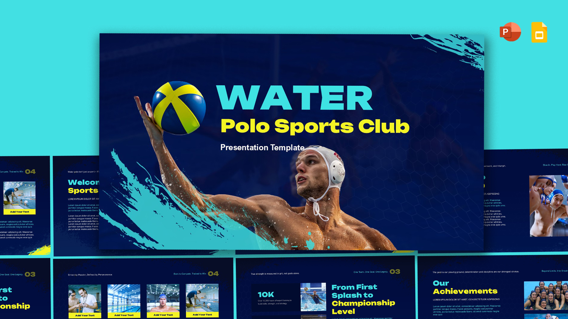 Water Polo Sports Club Template for PowerPoint and Google Slides