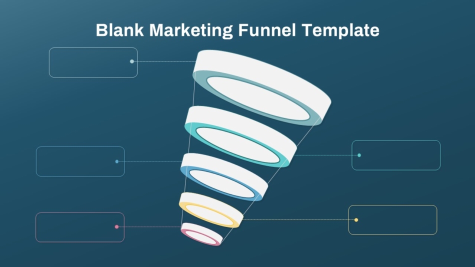 An Image That Shows Blank Marketing Funnel Template. Professional PowerPoint Templates for marketing funnel.