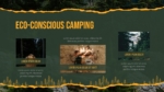 Eco-conscious camping slide in Forest Camping Adventure Template highlighting sustainable outdoor practices.