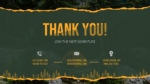 Thank you slide in Forest Camping Adventure Template with contact information and closing message.