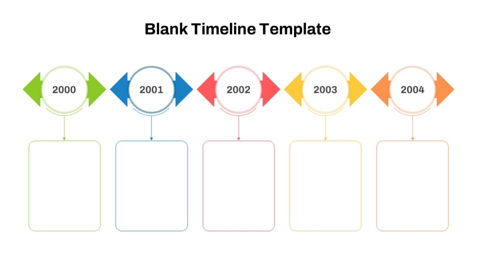 An Image That Shows a Colorful Yearly Blank Time Line PowerPoint Slide And Google Slide