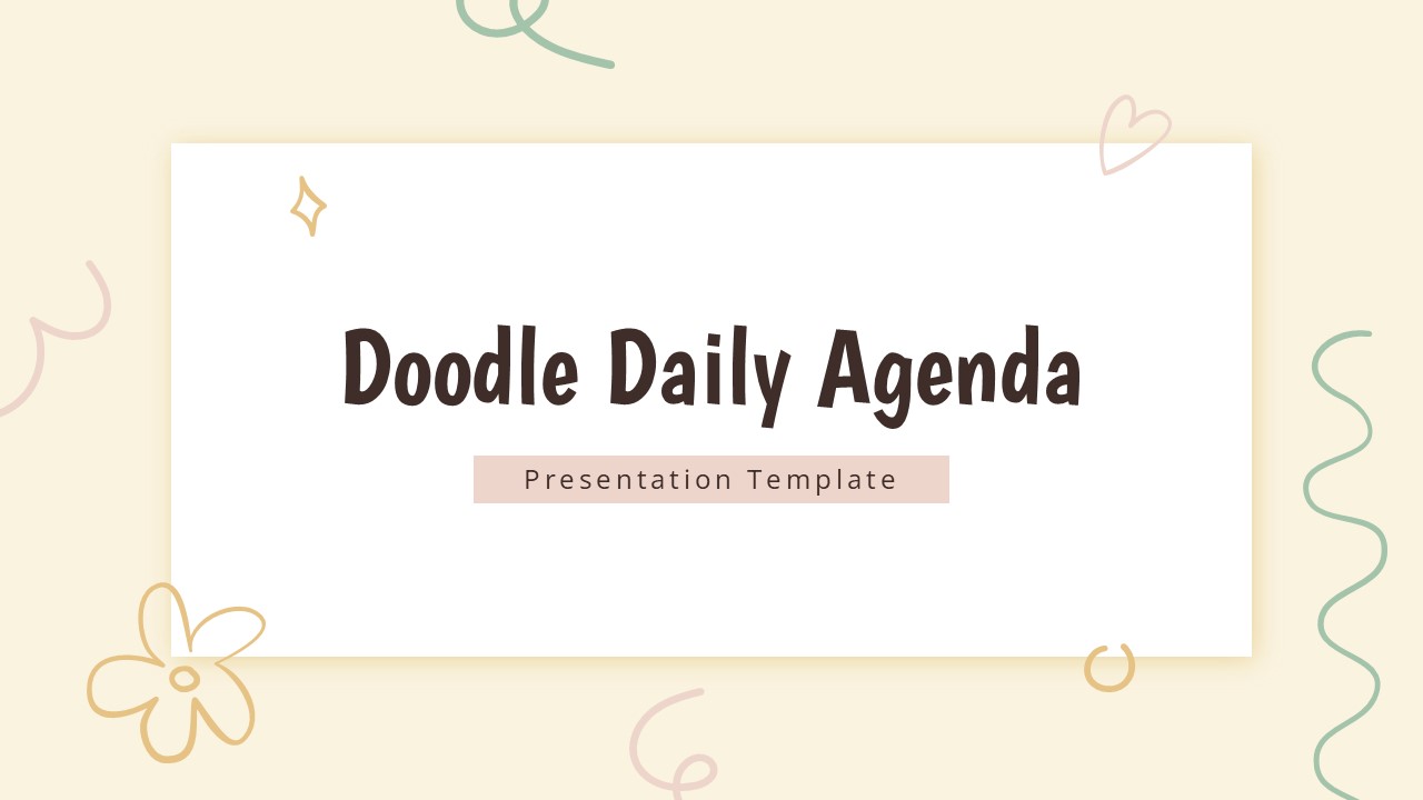 An Image That Shows Doodle Daily Agenda Template for PowerPoint and Google Slides