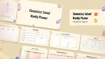 An Image that Shows an Elementary School Weekly Planner Presentation Template PowerPoint and Google Slides