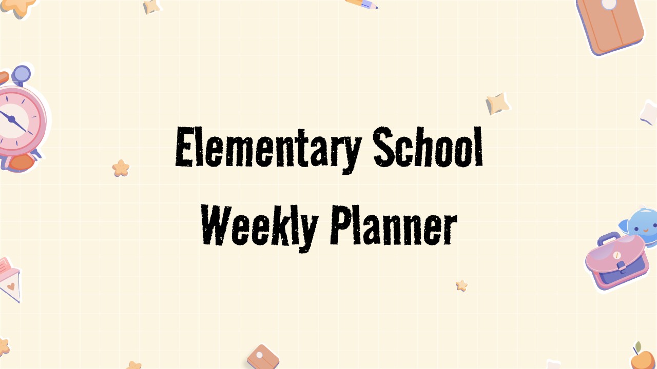 An Image that Shows an Elementary School Weekly Planner Template Google Slides and PowerPoint
