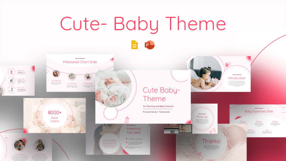 An Image That Shows Free Cute Baby Theme PowerPoint Templates and Google Slides