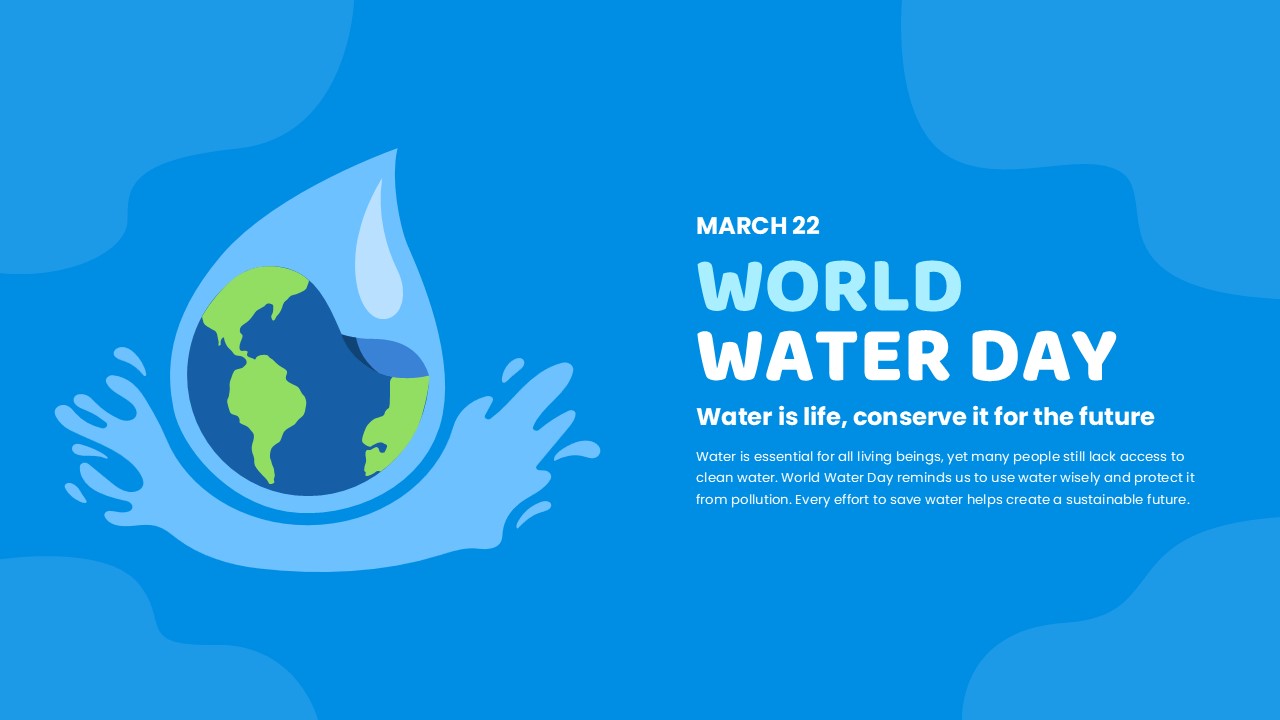 An Image That Shows a Free World Water Day Template for PowerPoint and Google Slides