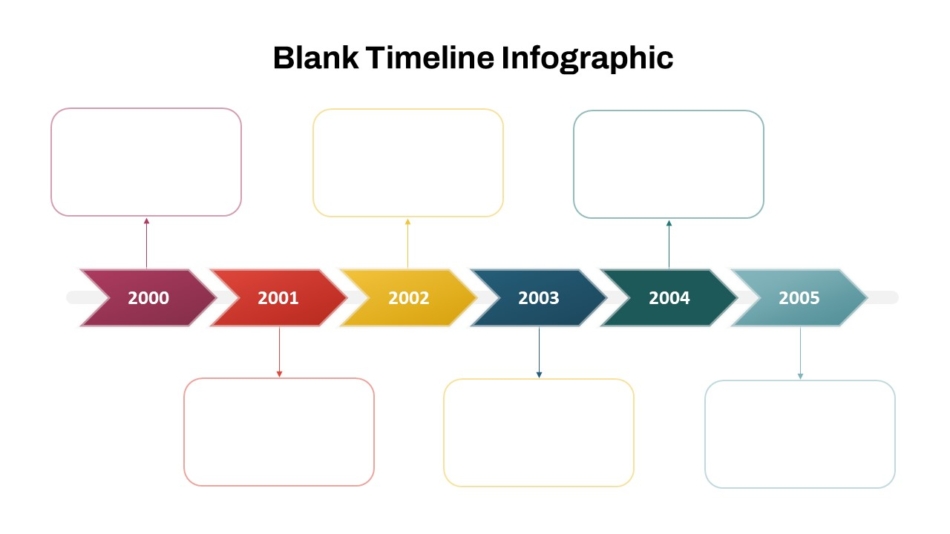 An Image That Shows Horizontal Arrow Blank Timeline PPT Template and Google Slides. Blank Timeline layouts for PowerPoint and Google Slides