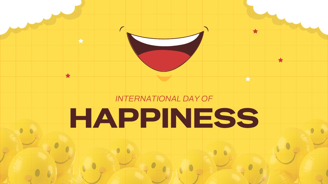 An Image That Shows International Happiness Day Template for PowerPoint and Google Slides