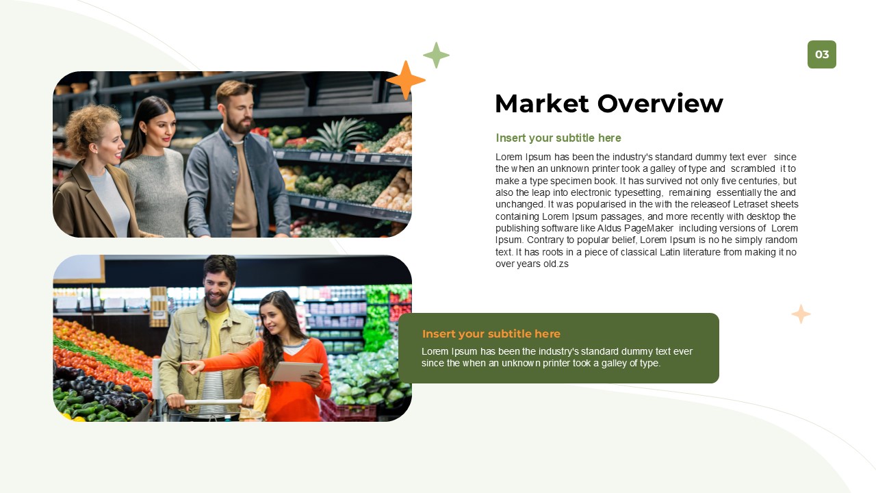 An Image That Shows Market Overview of Supermarket Template for PowerPoint and Google Slides, Supermarket Presentation Template for PowerPoint and Google Slides