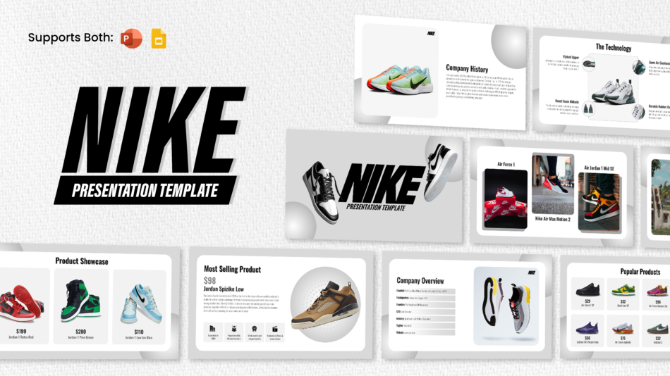 An Image That Shows a Nike Presentation Templates for PowerPoint and Google Slides, Learn how to choose and customize Professional Google Slides Templates.