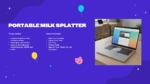 An Image that Shows Portable Milk Splatter Presentation Template for PowerPoint and Google Slides. Download free April Fools Day template