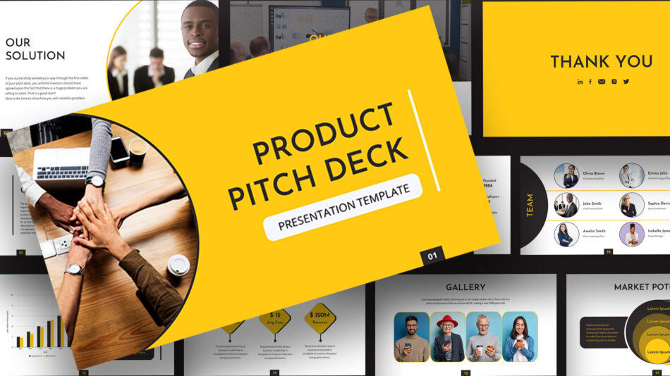 An Image That Shows a Product Overview Template Cover Slide. What is a pitch deck, and how does it work?