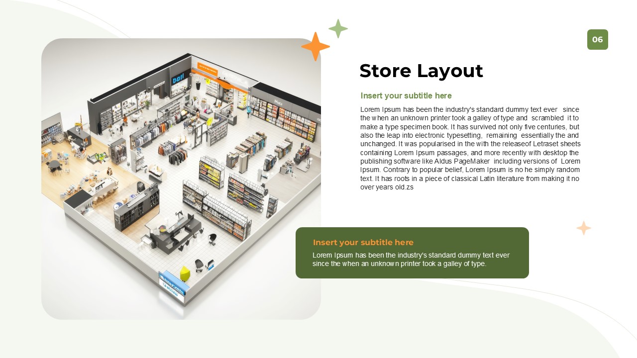 An Image That Shows Store Layout of Supermarket Template for PowerPoint and Google Slides, Supermarket Presentation Template for PowerPoint and Google Slides.