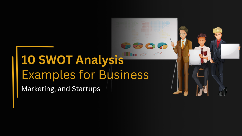 An Image That Shows 2 Business People Presenting PowerPoint Template. 10 SWOT Analysis Template for Business, Marketing, and Startups