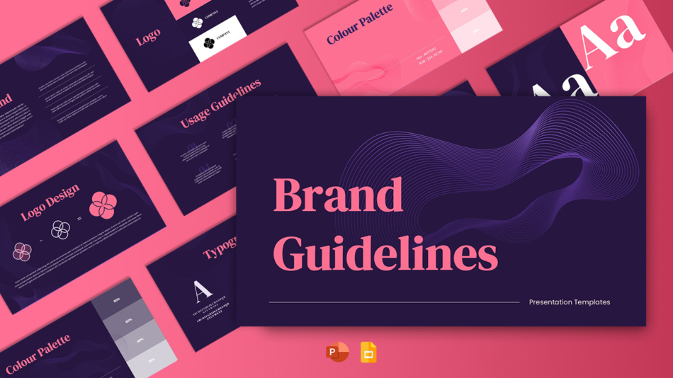 An Image That Shows Brand Guidelines Presentation Templates. Find aesthetic Google Slides themes