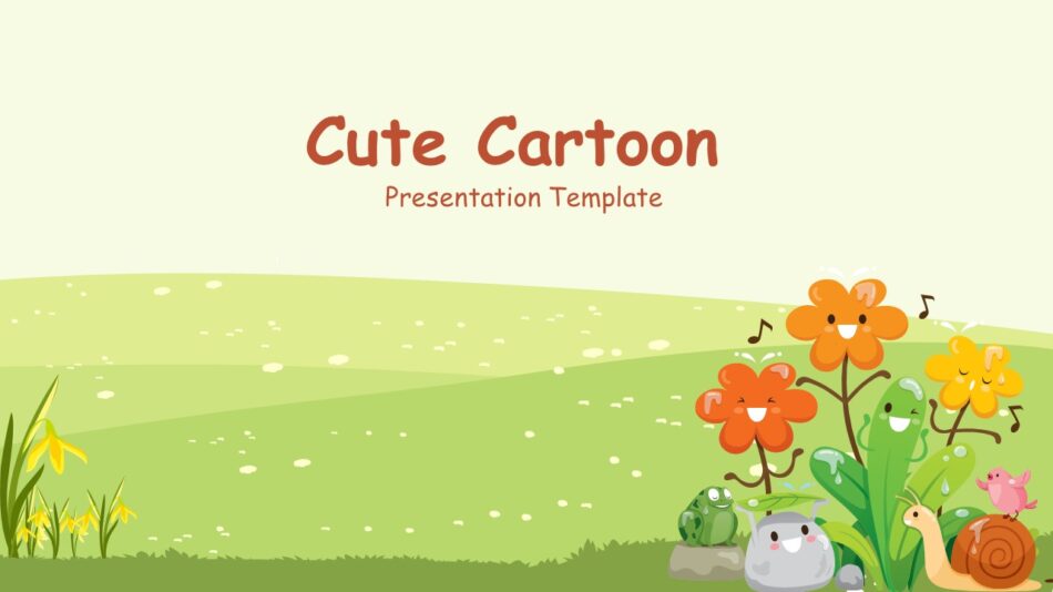 An Image That Shows Cute Cartoon Template for PowerPoint and Google Slides. Explore Cute Backgrounds for Google Slides