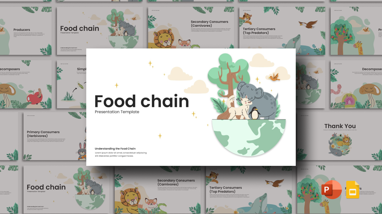 An Image that Shows a Food Chain Template for PowerPoint and Google Slides