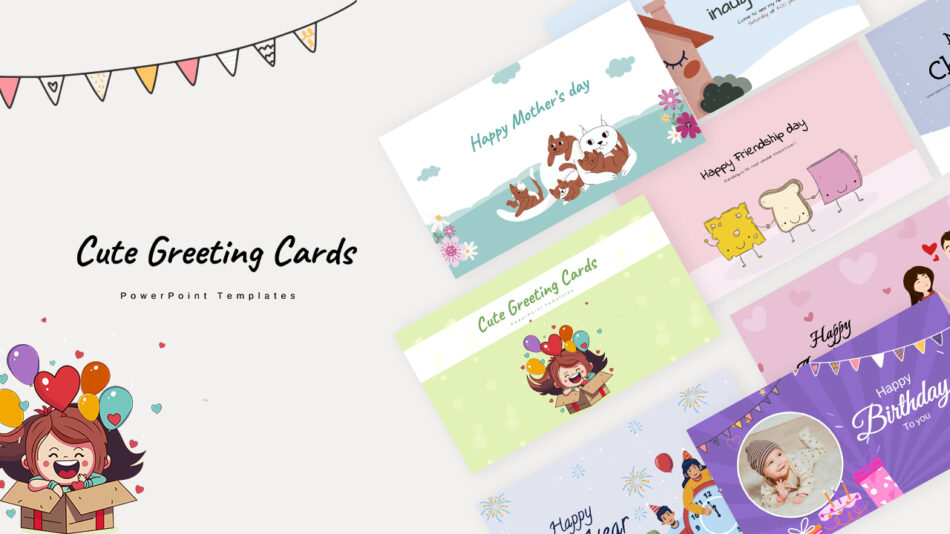 An Image that Shows a Greeting Card Cover Theme Template. Explore Cute Backgrounds for Google Slides