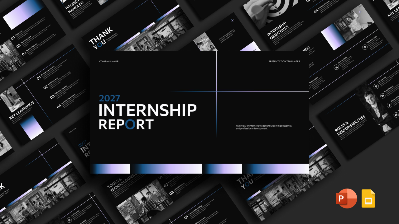 An Image That Shows Internship Report Template for PowerPoint and Google Slides