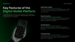 An Image That Shows Key Features of the Digital Wallet Platform Templates. Digital Wallet App Template for PowerPoint and Google Slides