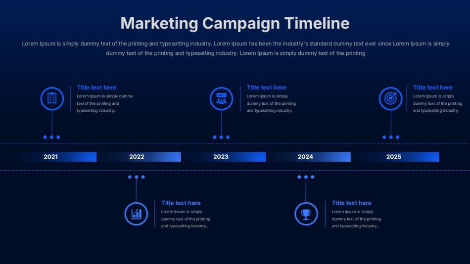 An Image That Shows Marketing Campaign Timeline Presentation Template. Discover 25 Best Timeline Templates for business presentations