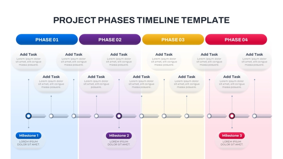 An Image That Shows Project Phases Timeline Template. Discover 25 Best Timeline Templates for business presentations