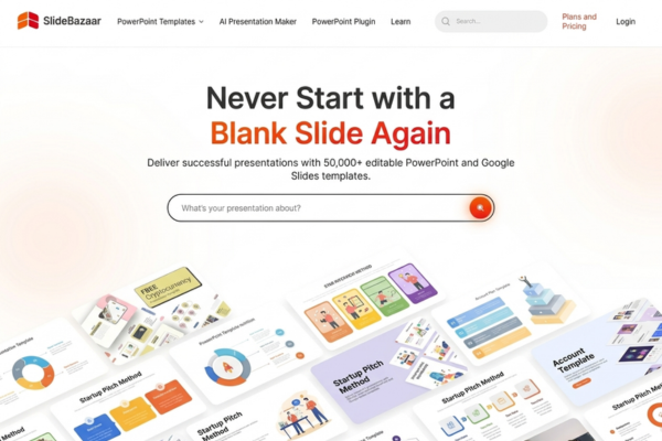An Image that shows Slides Carnival templates alternatives SlideBazaar interface