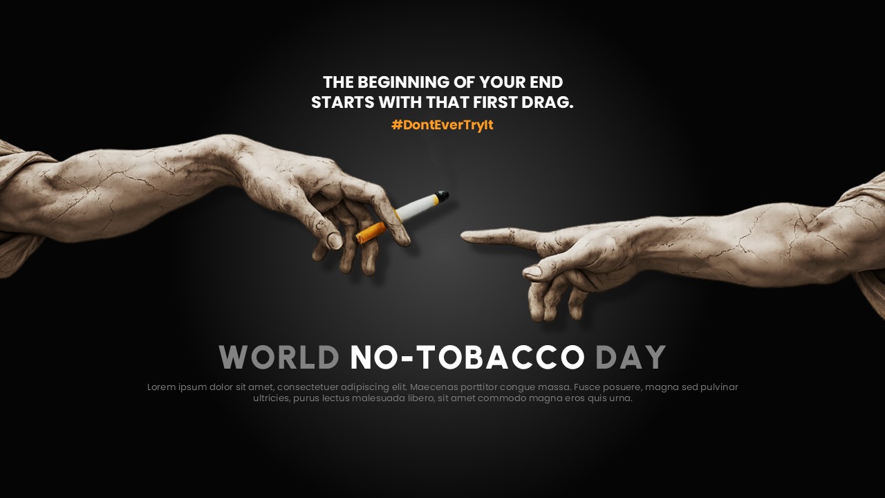 An Image That Shows World No-Tobacco Day Template for PowerPoint and Google Slides