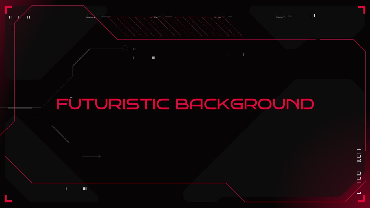 Dark futuristic presentation background with red neon digital interface lines, ideal for technology, cybersecurity, and innovation themed slides