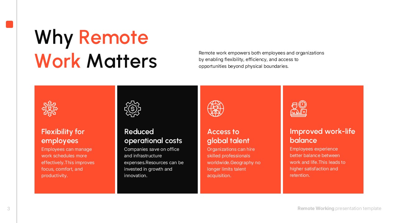 Remote work tools slide showcasing digital collaboration platforms and productivity solutions