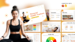 Personal health tracker presentation template featuring fitness dashboards, sleep analysis, BMI charts, hydration logs, calorie tracking, and wellness analytics with a modern healthcare design for PowerPoint and Google Slides.