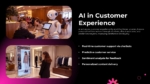 AI in Customer Experience slide featuring chatbot interactions, predictive customer service, sentiment analysis, and personalized customer engagement for PowerPoint and Google Slides.