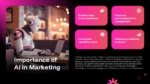 Importance of AI in Marketing slide featuring a robotic assistant, predictive analytics, automation benefits, and data-driven marketing concepts for PowerPoint and Google Slides.